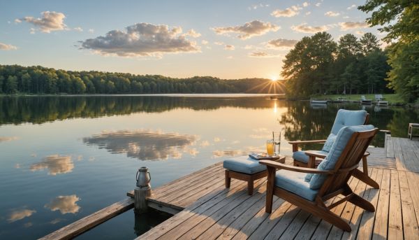 Détente au bord de l'eau en été